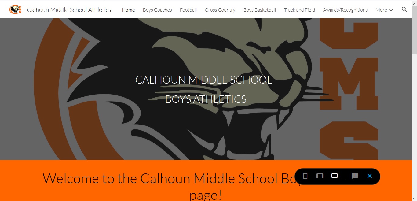 Calhoun Boys Athletics Webpage (Google Site)