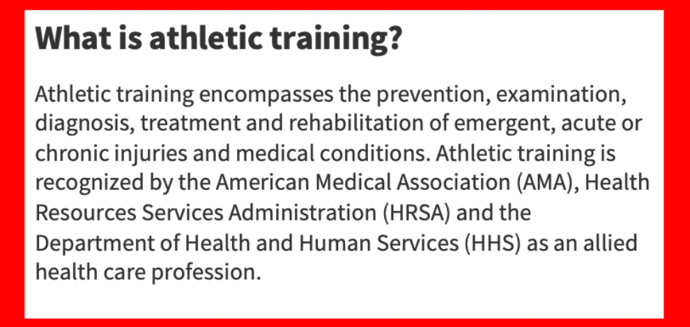 What is Athletic Training 