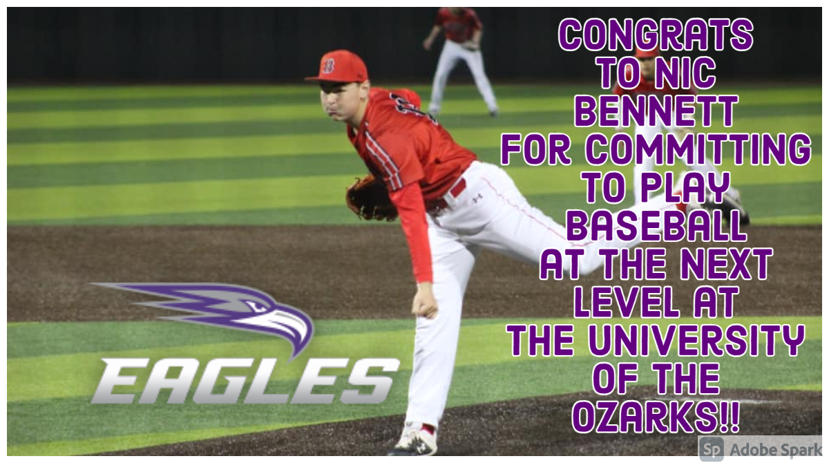 Class of '21 Nic Bennett commits to The University of the Ozarks!! 