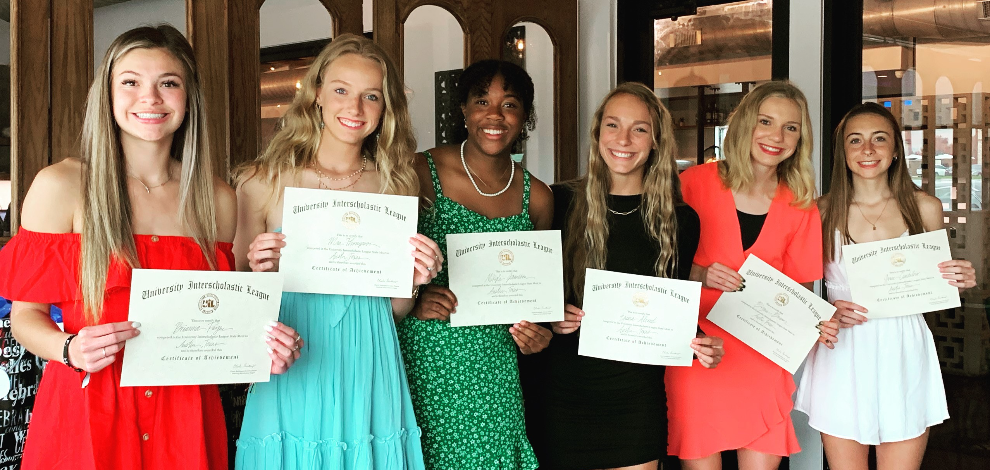 2021 TGCA All-State Athletes: Bri Payne, Mia Thompson, Mikyla Jamison, Emma Alvord, Brynn Brown, & Grace Candeloro (not pictured: Hayden Colson)